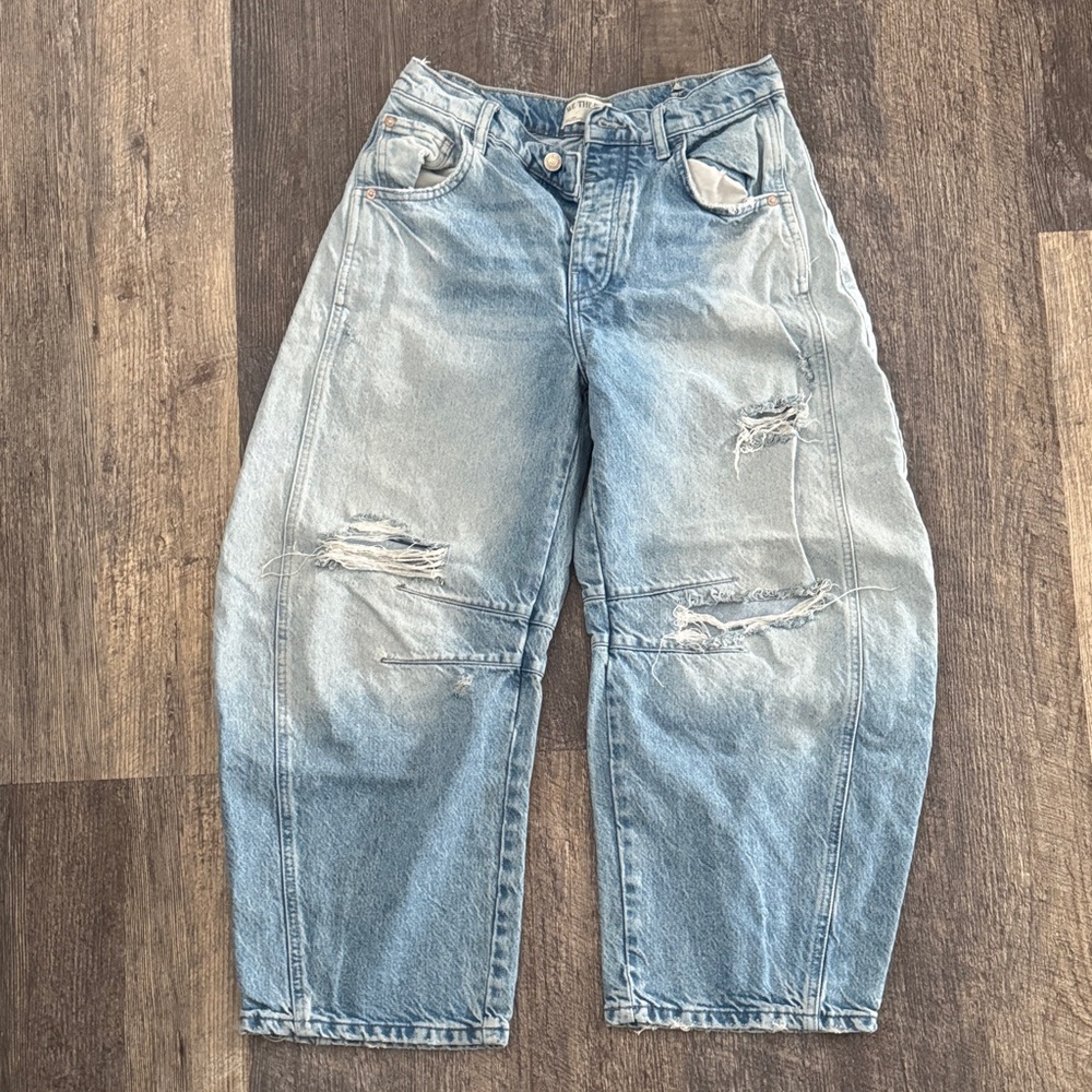 Free people barrel jeans light wash